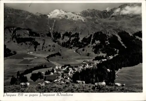 Ak Parpan Kanton Graubünden, Panoramablick gegen Parpaner Weisshorn