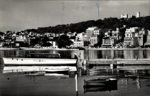 Ak Palma de Mallorca Balearische Inseln, Teilansicht, Puerto y Castillo de Bellver