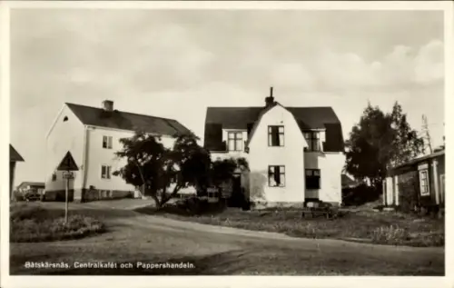 Ak Batskärsnäs Schweden, Zentralcafé und Papierausgabe