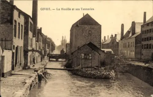 Ak Givet Ardennes, Kohle und ihre Gerbereien