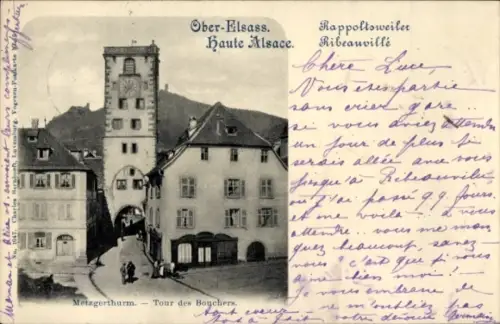 Ak Ribeauvillé Rappoltsweiler Elsass Haut Rhin, Metzgerturm