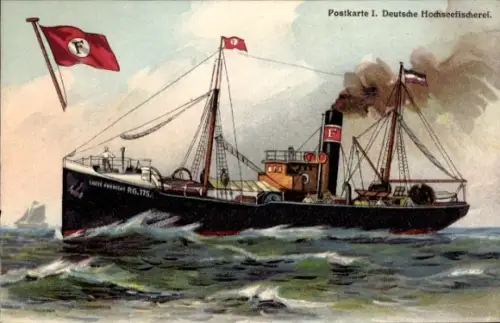 Litho Deutsche Hochseefischerei, Fischerboot Grete Frerichs PG 175