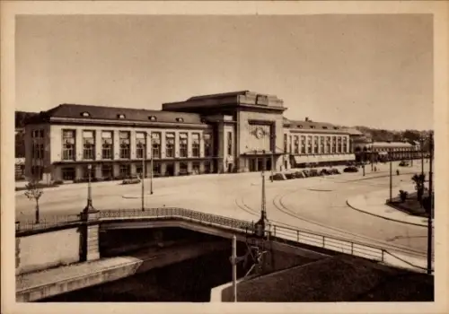 Ak Mulhouse Mülhausen Elsass Haut Rhin, Bahnhof