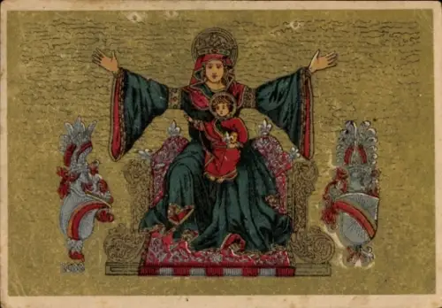 Wappen Ak Strasbourg Straßburg Elsass Bas Rhin, Alte Straßburger Stadtfahne