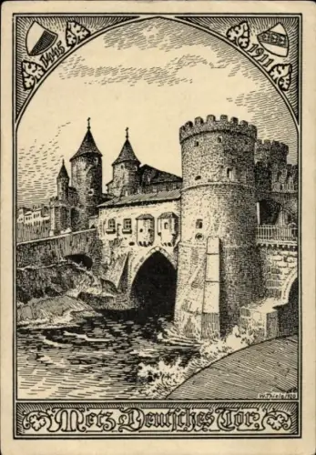 Künstler Ak Thiele, W., Metz Moselle, Das Deutsche Tor