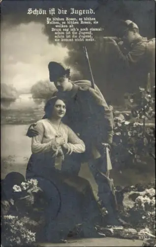 Set von 5 AK Jägerbataillon, schön ist die Jugend