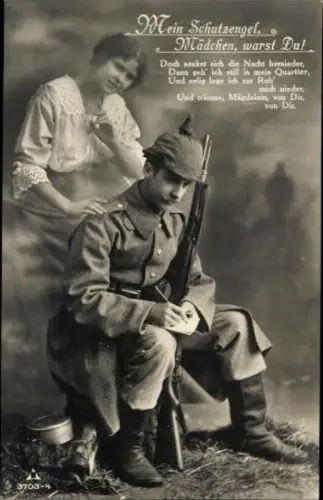 Set von 6 AK Soldatenliebe, mein Schutzengel