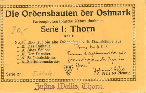 5 Ak im Umschlag, Thorn, Die Ordensbauten der Ostmark, Serie 1 / Serie 27