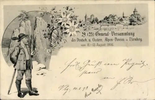 Ak Nürnberg, Deutsch u. Österr. Alpenverein, 29. (25.) General-Versammlung, PP 15 C 9/04