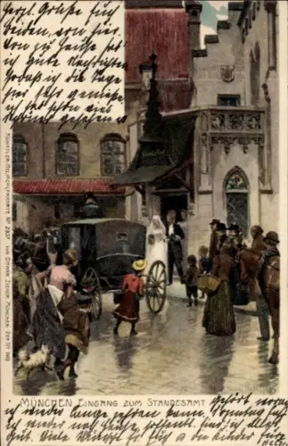 Künstler Ak Hey, Paul, München, Eingang zum Standesamt