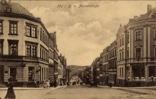 Ak Hof an der Saale Oberfranken Bayern, Marienstraße