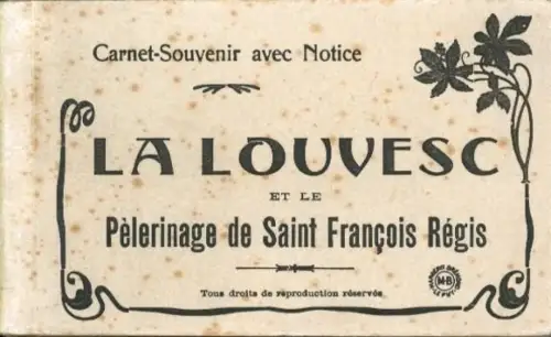 20 Ak im Umschlag La Louvesc Ardèche, Carnet-Souvenir avec Notice