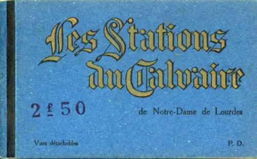 14 Ak Umschlag Paris XX, Notre Dame de Lourdes, Les Stations du Calvaire