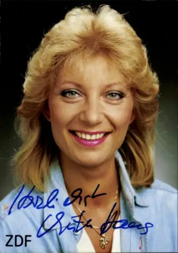 Ak Moderatorin Christa Haas, Portrait, Autogramm