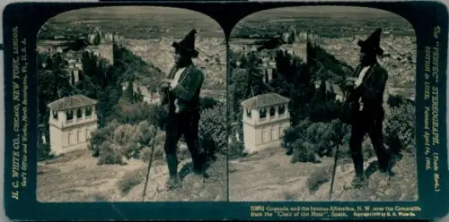Stereo Foto Granada Andalusien, Gesamtansicht