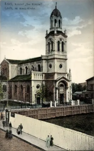 Ak Łódź Lodz Lodsch Polen, Heilig Kreuz Kirche