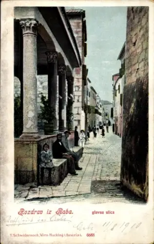 Ak Rab Kroatien, Glavna ulica, Straßenpartie