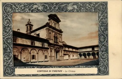 Passepartout Ak Certosa di Firenze Florenz Toscana, Kirche