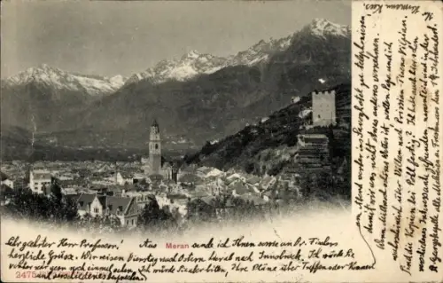 Ak Meran Merano Südtirol, Gesamtansicht