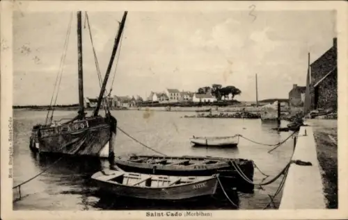Ak Saint Cado Morbihan, Hafenidyll, Ort