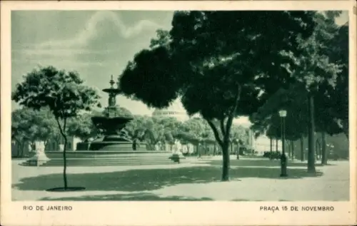 Ak Rio de Janeiro Brasilien, Place 15 de Novembre