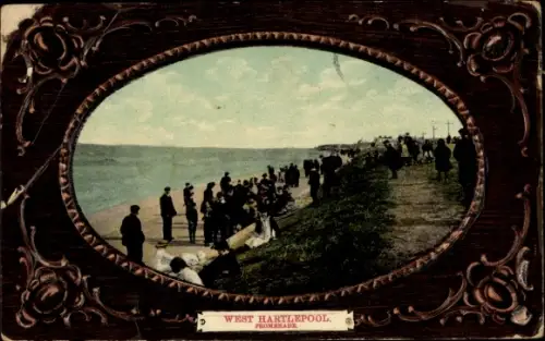 Präge Passepartout Ak West Hartlepool Durham England, Promenade