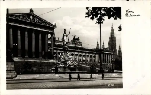 Ak Wien 1 Innere Stadt, Parlament, Denkmal