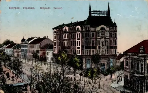 Ak Beograd Belgrad Serbien, Hotel Moskva am Terazije-Platz