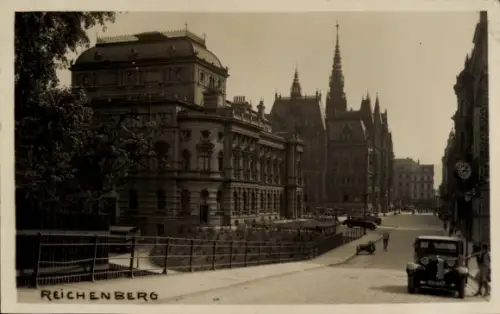 Ak Liberec Reichenberg in Böhmen, Stadttheater, Rathaus
