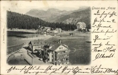 Ak Arosa Kanton Graubünden Schweiz, Ort mit Umgebung
