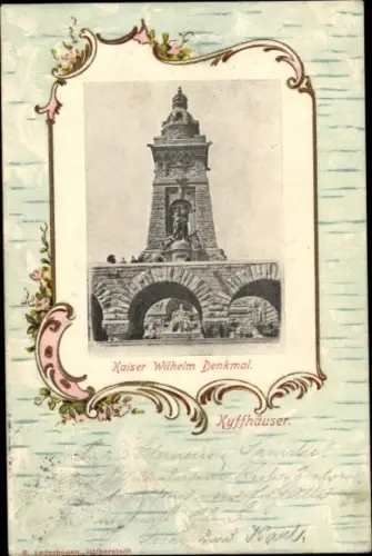 Passepartout Ak Steinthaleben Kyffhäuserland in Thüringen, Kyffhäuser, Kaiser Wilhelm Denkmal