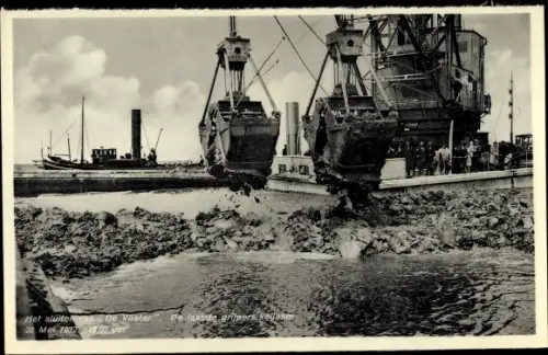 Ak Den Oever Wieringen Nordholland Niederlande, Sluiten de Vlieter