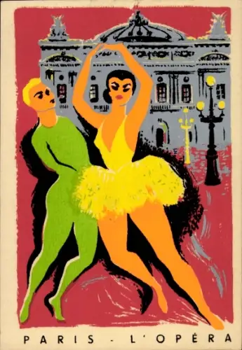 Ak Paris, Opera, Tanzpaar