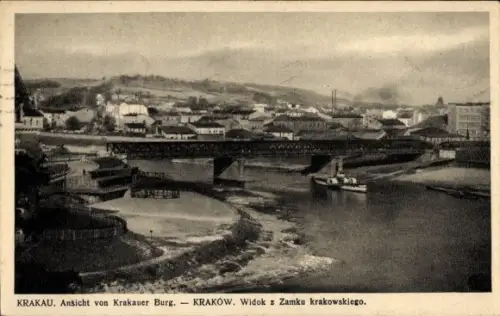 Ak Kraków Krakau Polen, Gesamtansicht, Krakauer Burg