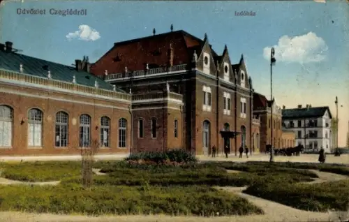 Ak Cegléd Czegléd Ungarn, Bahnhof