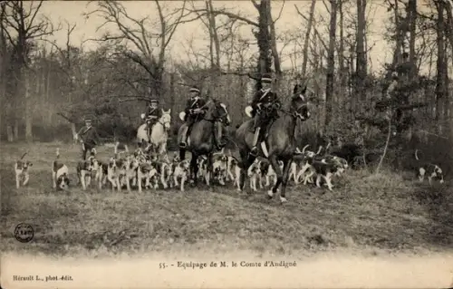 Ak Andigné Maine-et-Loire, Equipage de M. le Comte