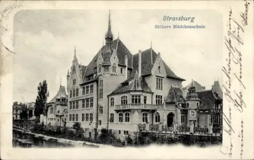 Ak Strasbourg Straßburg Elsass Bas Rhin, Höhere Mädchenschule