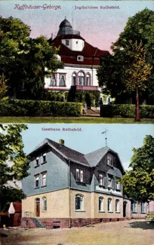 Ak Rathsfeld Steinthaleben Kyffhäuserland in Thüringen, Jagdschloss, Gasthaus