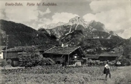 Ak Saalfelden am Steinernen Meer in Salzburg, Gisela-Bahn, Partie bei Saalfelden