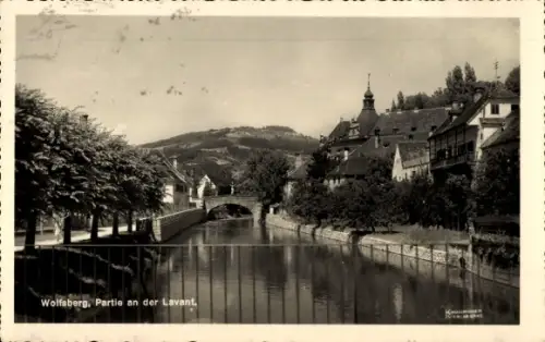 Ak Wolfsberg in Kärnten,  Partie an der Lavant, Brücke