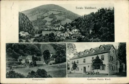 Ak Waldbach Steiermark, Totale  Kumpfmühle, Gasthaus Patritz Wastl
