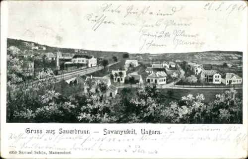 Ak Bad Sauerbrunn im Burgenland, Savanyukùt, Teilansicht