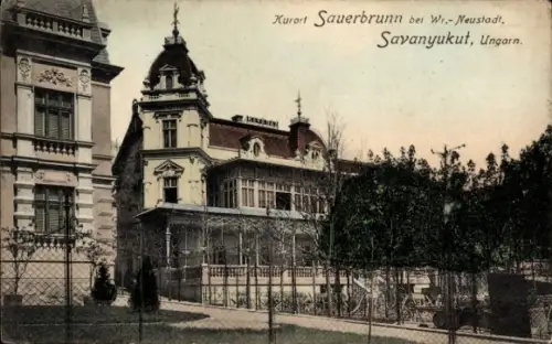 Ak Bad Sauerbrunn Savanyúkút Kisela Voda im Burgenland, Gebäude