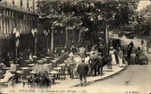 CPA Toulouse Haute Garonne, Terrasse du Café Albrighi