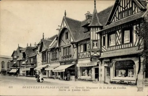 CPA Deauville La Plage Fleurie Calvados, Grands Magasins de la Rue du Casino