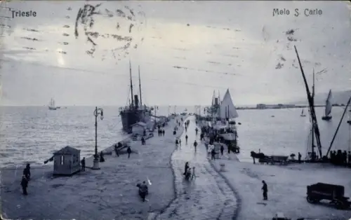 Ak Triest Trieste Friuli Venezia Giulia, Molo S. Carlo