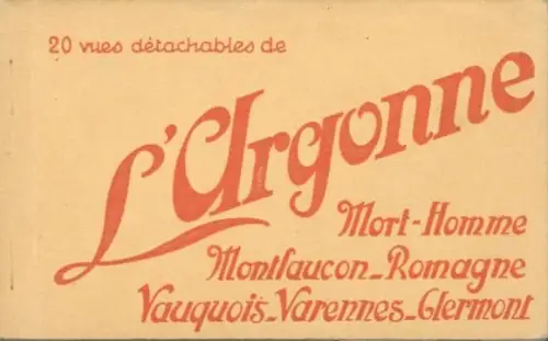 20 Ak im Umschlag  Argonnen, Montfaucon , Romagne, Vouziers, Clermont