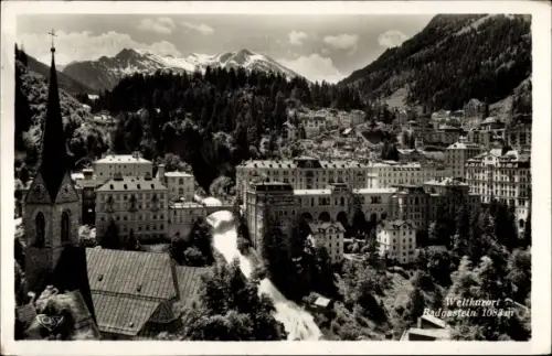 Ak Bad Gastein Badgastein in Salzburg, Blick auf den Ort, Im Hintergrund Radhausberg