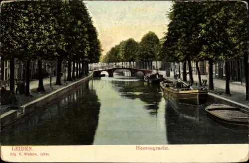 Ak Leiden Südholland Niederlande, Heerengracht