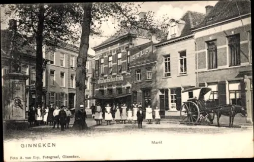 Ak Ginneken Breda Nordbrabant Niederlande, Markt, Café